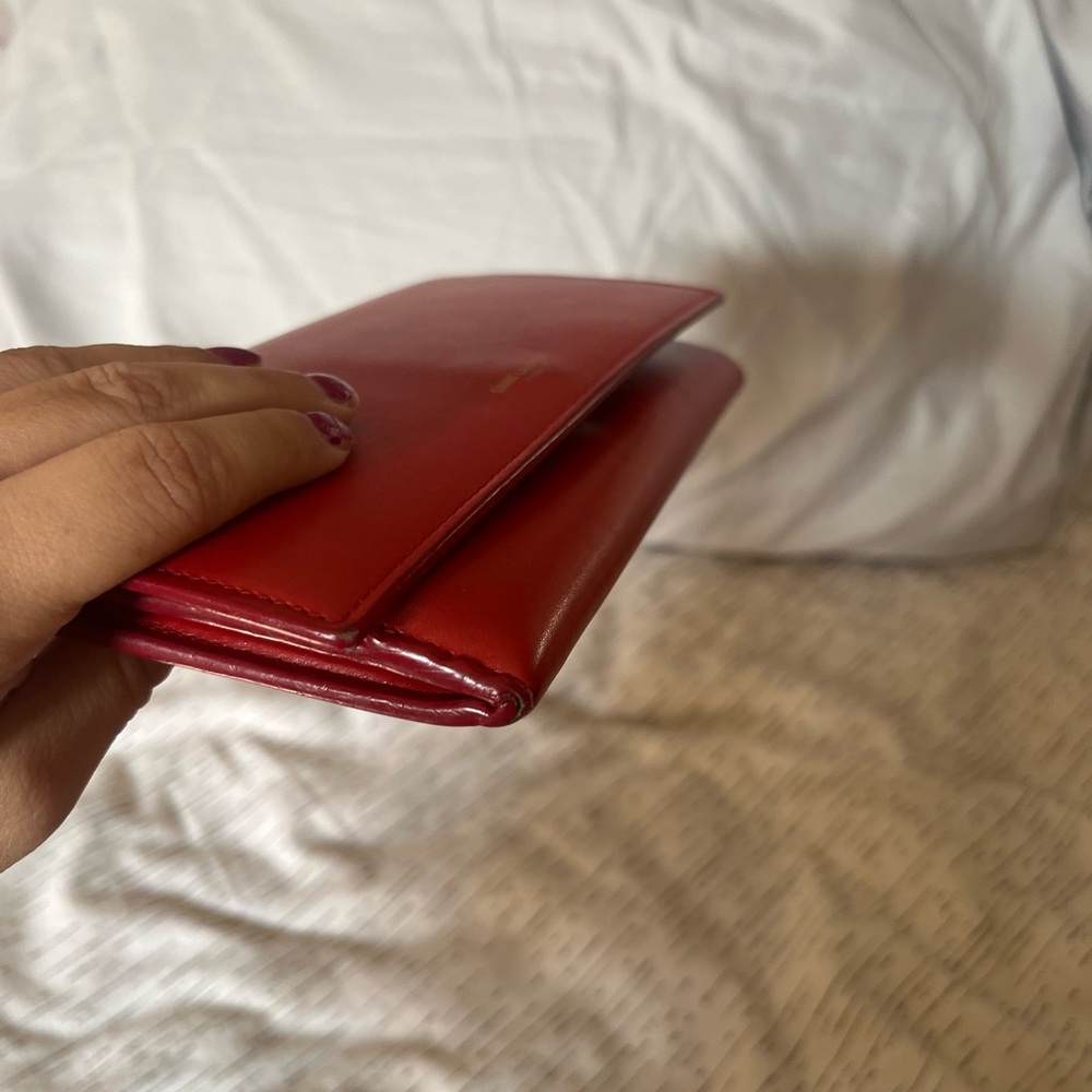 Saint Laurent Red Leather Long Wallet - Picture 10 of 10